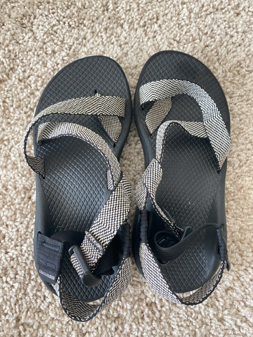 Chaco Z/Cloud 2 Sandals Excite JCH107966 Black White Womens 5 - Picture 2 of 9